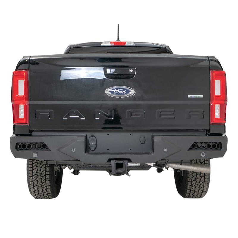 Fab Fours - Fab Fours FR19-E4851-1 Vengeance Rear Bumper with Sensor Holes for Ford Ranger 2019