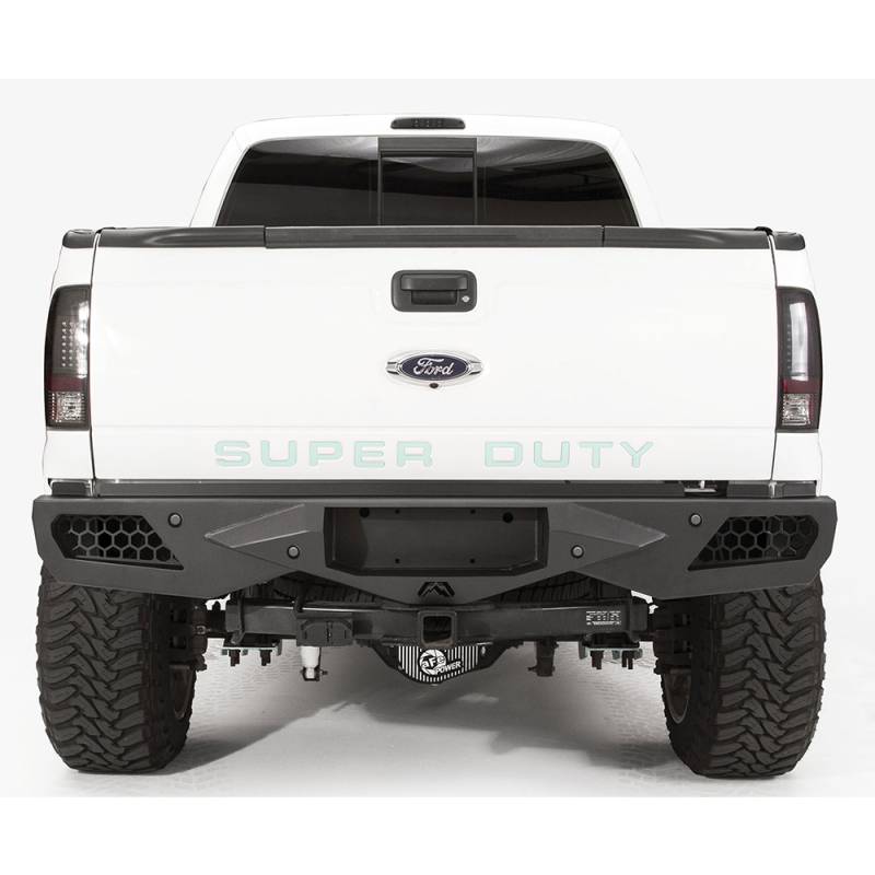 Fab Fours - Fab Fours FS08-E1351-1 Vengeance Rear Bumper with Sensor Holes for Ford Super Duty 2011-2016