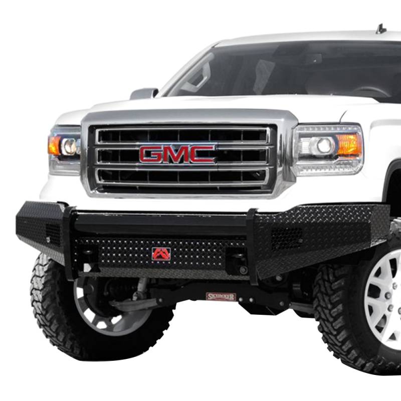Fab Fours - Fab Fours GM07-K2161-1 Black Steel Front Bumper for GMC Sierra 1500 2007-2013
