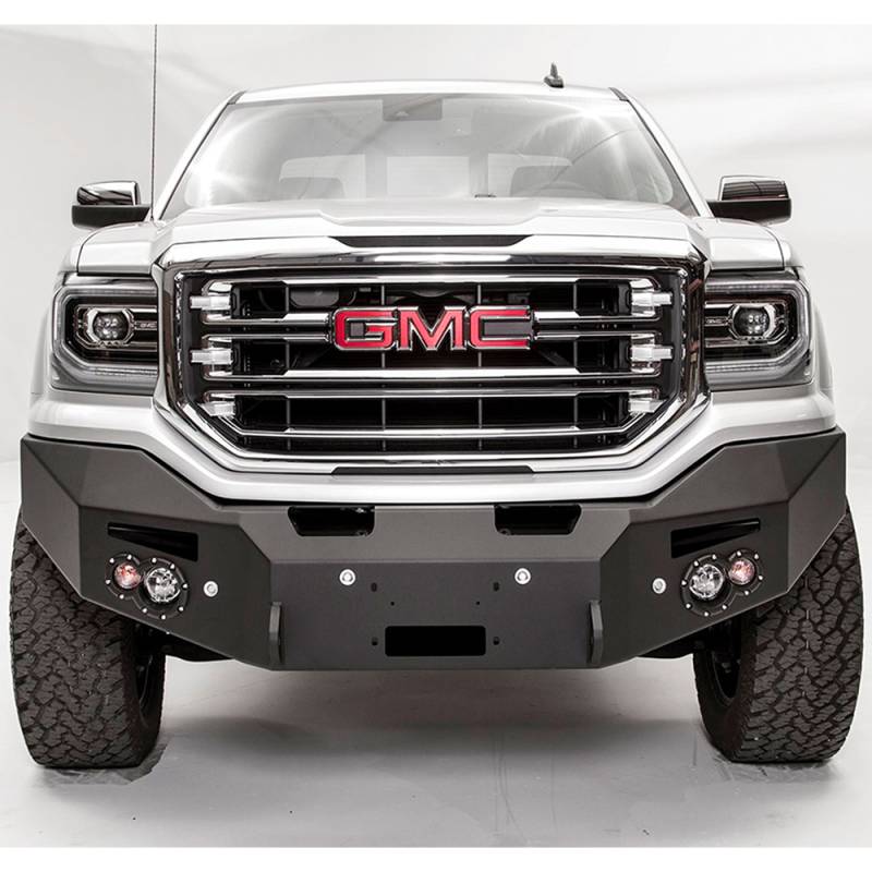 Fab Fours - Fab Fours GS16-F3951-1 Premium Winch Front Bumper with Sensor Holes for GMC Sierra 1500 2016-2018
