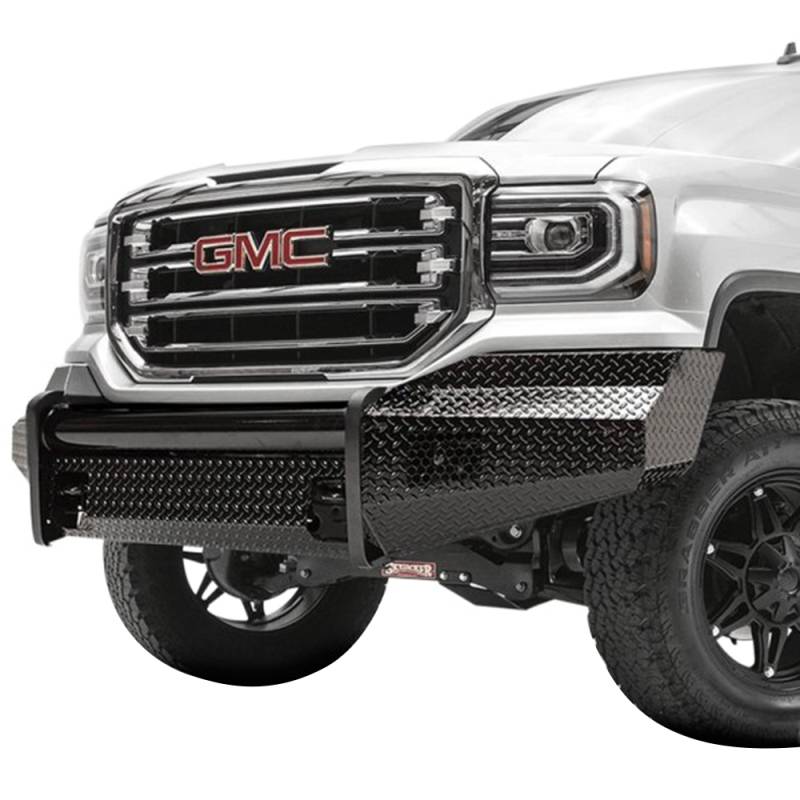 Fab Fours - Fab Fours GS16-K3961-1 Black Steel Front Bumper for GMC Sierra 1500 2016-2018