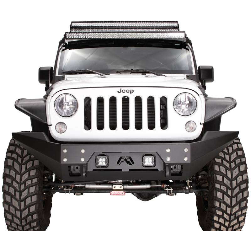 Fab Fours - Fab Fours JK07-B1857-1 FMJ Full Width Winch Front Bumper for Jeep Wrangler JK 2007-2018