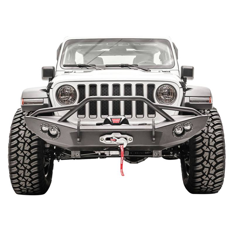 Fab Fours - Fab Fours JL18-B4652-1 Lifestyle Winch Front Bumper with Pre-Runner Guard for Jeep JL 2019