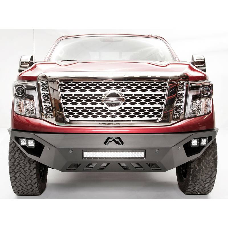 Fab Fours - Fab Fours NT16-D3751-1 Vengeance Front Bumper with Sensor Holes for Nissan Titan XD 2016-2019