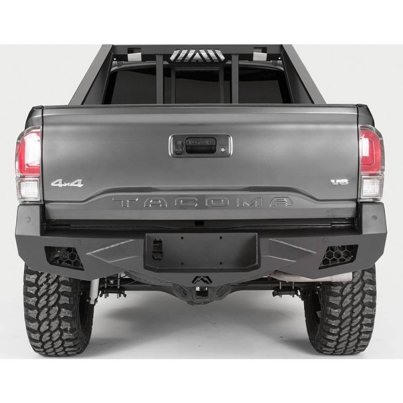 Fab Fours - Fab Fours TT16-E3651-1 Vengeance Rear Bumper with Sensor Holes for Toyota Tacoma 2016-2020