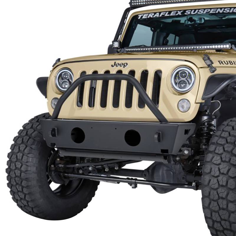 Warn - Warn 87600 Rock Crawler Stubby Front Bumper with Pre-Runner for Jeep Wrangler/Wrangler JK 2007-2018