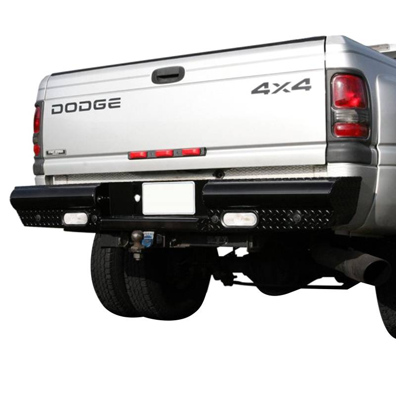Fab Fours - Fab Fours DR94-T1650-1 Black Steel Rear Bumper for Dodge Ram 2500/3500 1994-2002