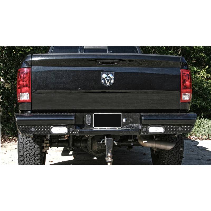 Fab Fours - Fab Fours DR10-T2950-1 Black Steel Rear Bumper for Dodge Ram 2500/3500 2010-2018