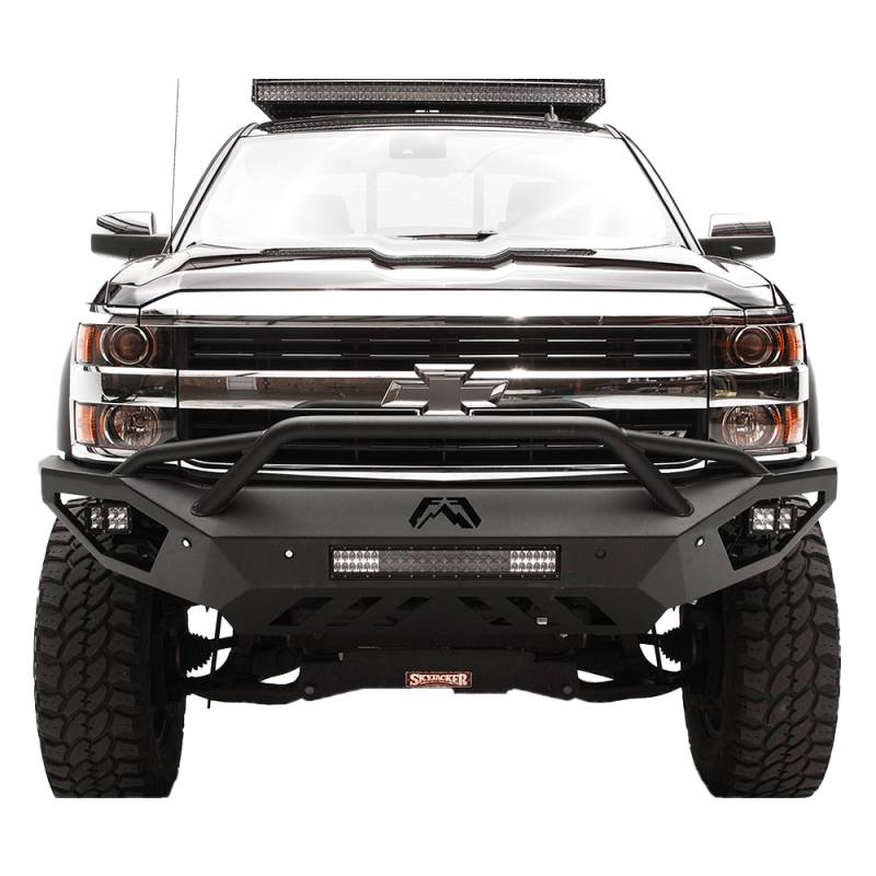 Fab Fours - fab Fours CH15-V3052-1 Vengeance Front Bumper with Pre-Runner Guard for Chevy Silverado 2500 HD/3500 HD 2015-2019