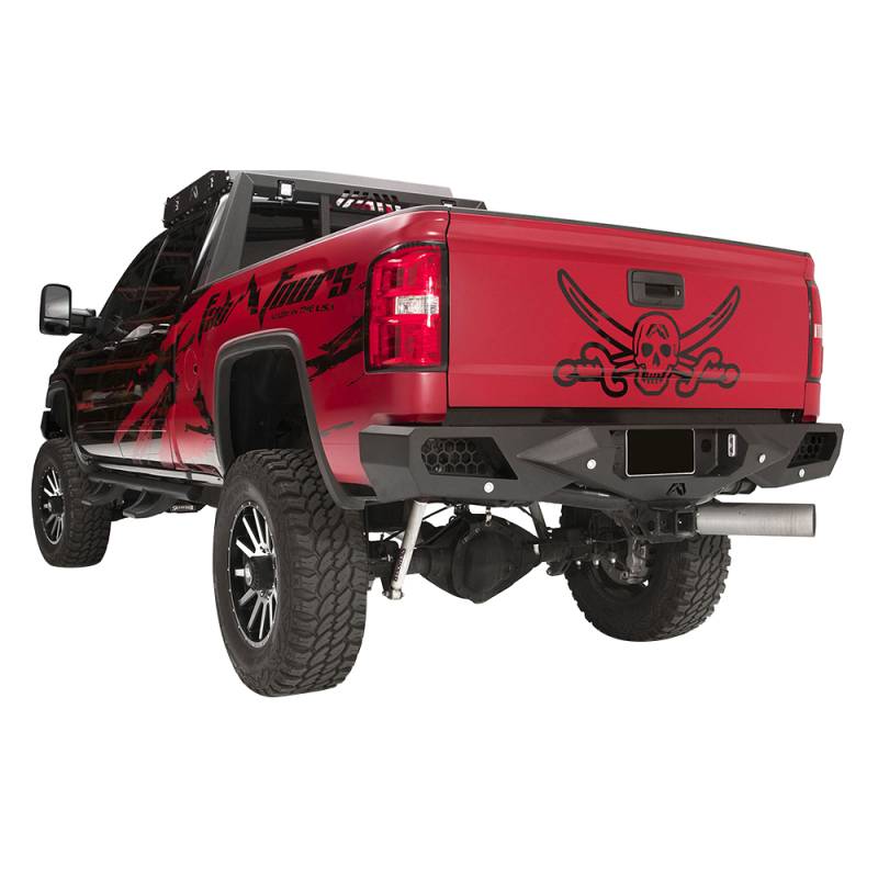 Fab Fours - Fab Fours CH15-E3051-1 Vengeance Rear Bumper for Chevy Silverado 2500/3500 2015-2019