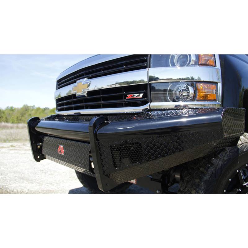 Fab Fours - Fab Fours CH20-S4961-1 Black Steel Front Bumper for Chevy Silverado 2500/3500 2020-2021