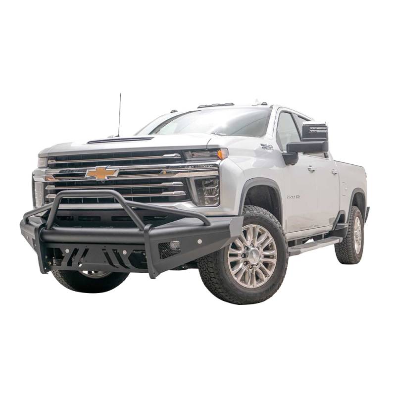 Fab Fours - Fab Fours CH20-Q4961-1 Black Steel Elite Smooth Front Bumper for Chevy Silverado 2500/3500 2020-2021