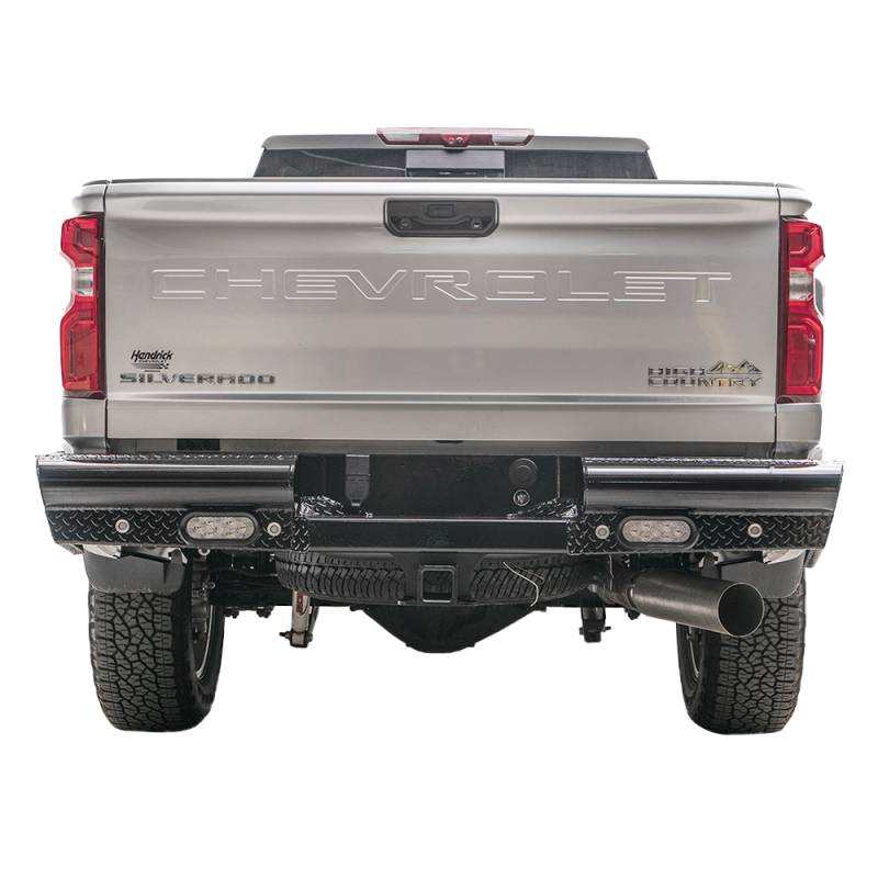 Fab Fours - Fab Fours CH20-T4950-1 Black Steel Rear Bumper for Chevy Silverado 2500/3500 2020-2021