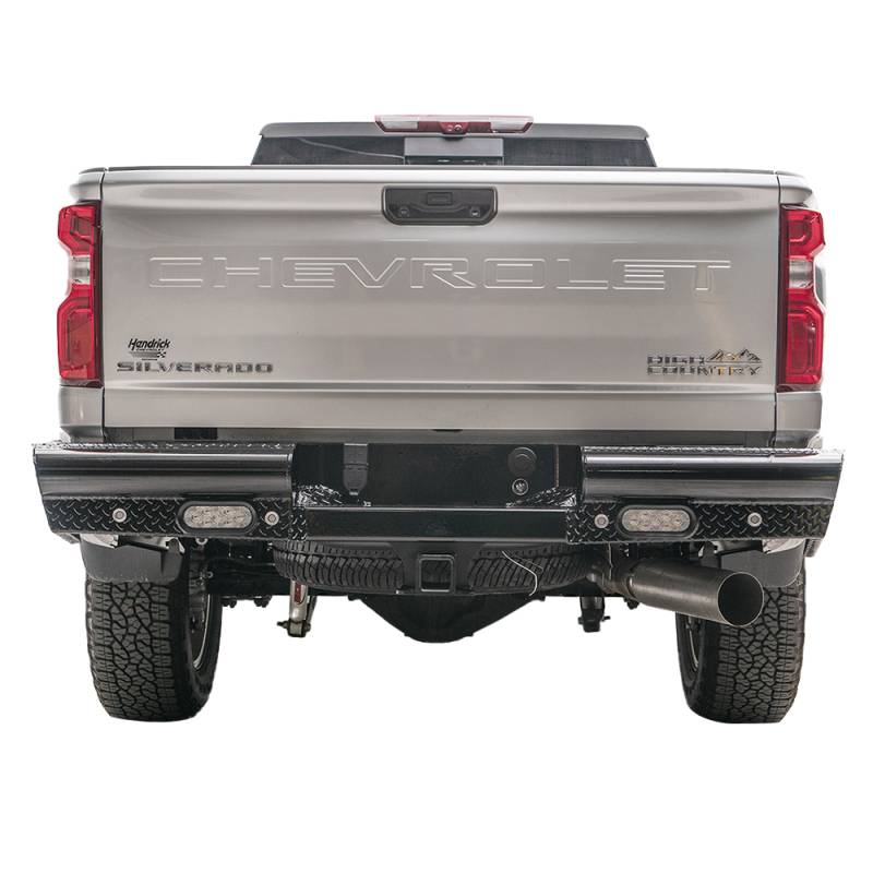 Fab Fours - Fab Fours CH20-T4950-1 Black Steel Rear Bumper for GMC Sierra 2500/3500 2020-2021