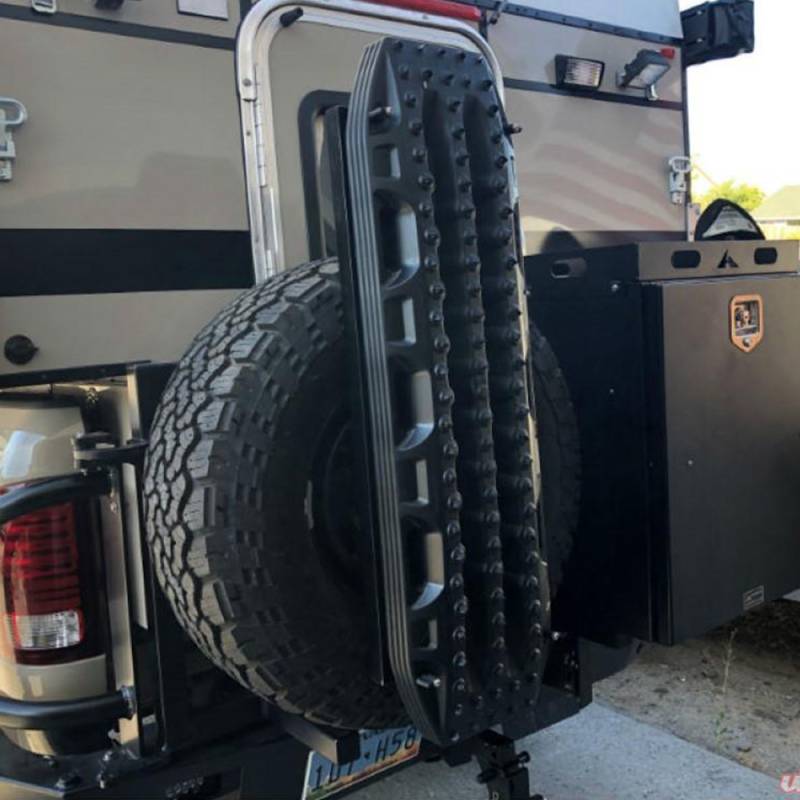 Aluminess - Aluminess 210033 Rear Bumper with Tire Rack and Box Rack Swing Arm for Dodge Ram 2500/3500 2006-2009