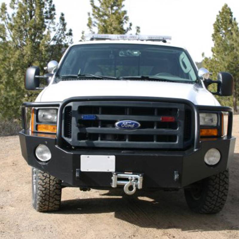 Aluminess - Aluminess 210040 Front Bumper with Brush Guard for Ford F250/F350 2005-2007