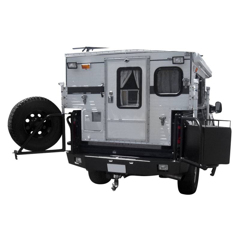 Aluminess - Aluminess 210042 Rear Bumper with Brush Guard and Swing Arm for Ford F250/F350 1999-2016