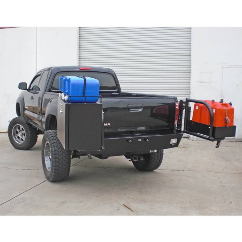 Aluminess - Aluminess 210059 Rear Bumper with Brush Guard and Swing Arm (No Hitch) for Toyota Tacoma 2005-2015