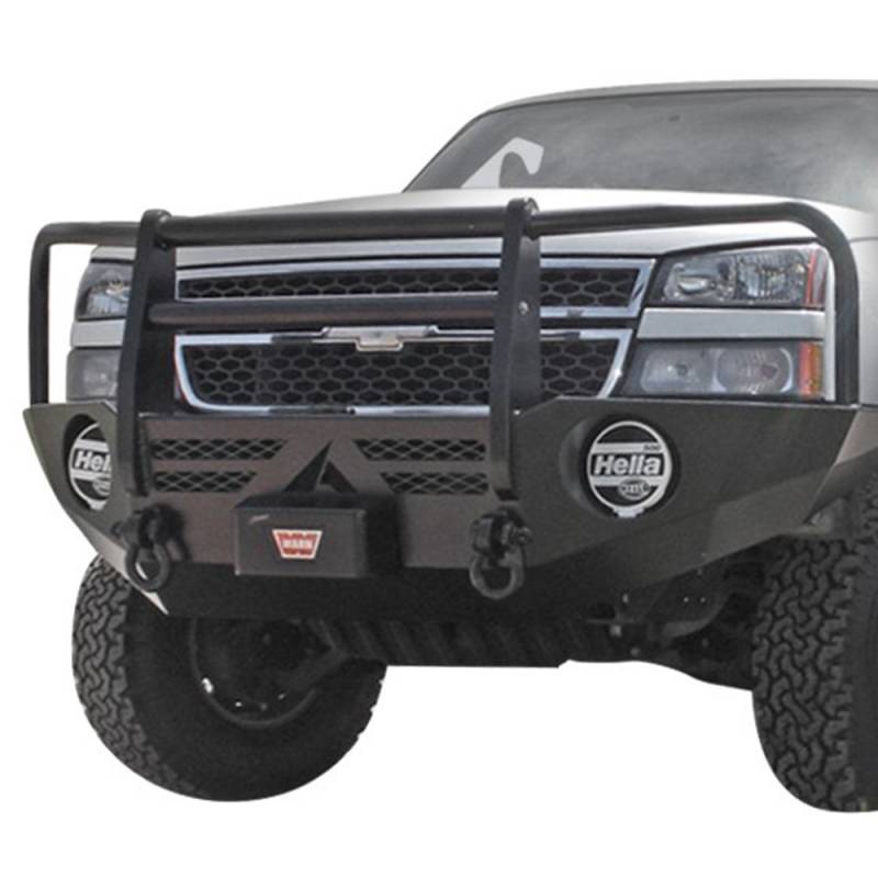 Aluminess - Aluminess 210089 Front Bumper with Brush Guard for Chevy Silverado 2500/3500 2003-2007