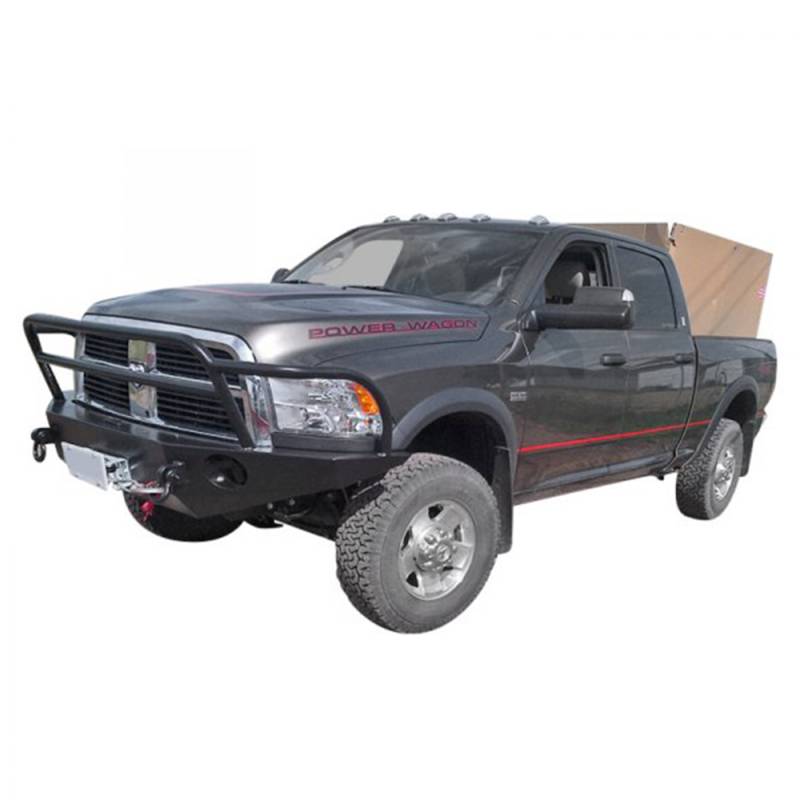 Aluminess - Aluminess 210156 Front Bumper with Brush Guard for Dodge Power Wagon 2010-2018