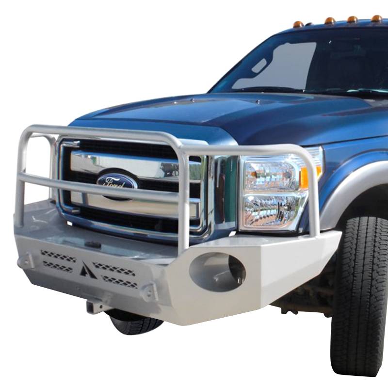 Aluminess - Aluminess 210318 Front Bumper with Brush Guard for Ford F250/F350/F450/F550 2017-2020