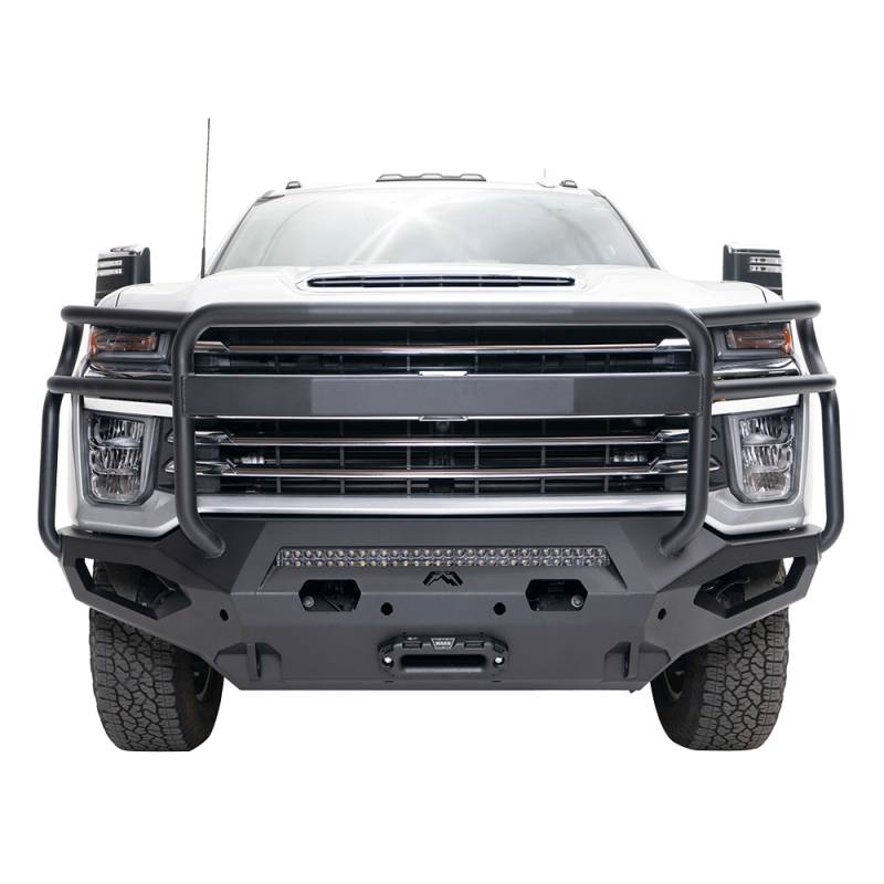 Fab Fours - Fab Fours CH20-X4950-1 Matrix Front Bumper with Full Grill Guard for Chevy Silverado 2500HD/3500 HD 2020-2021