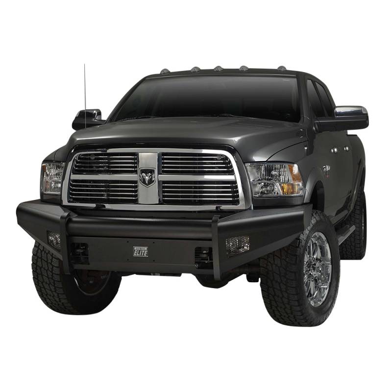 Fab Fours - Fab Fours DR19-Q4461-1 Black Steel Elite Front Bumper with No Guard for Dodge Ram 2500/3500 2019-2021