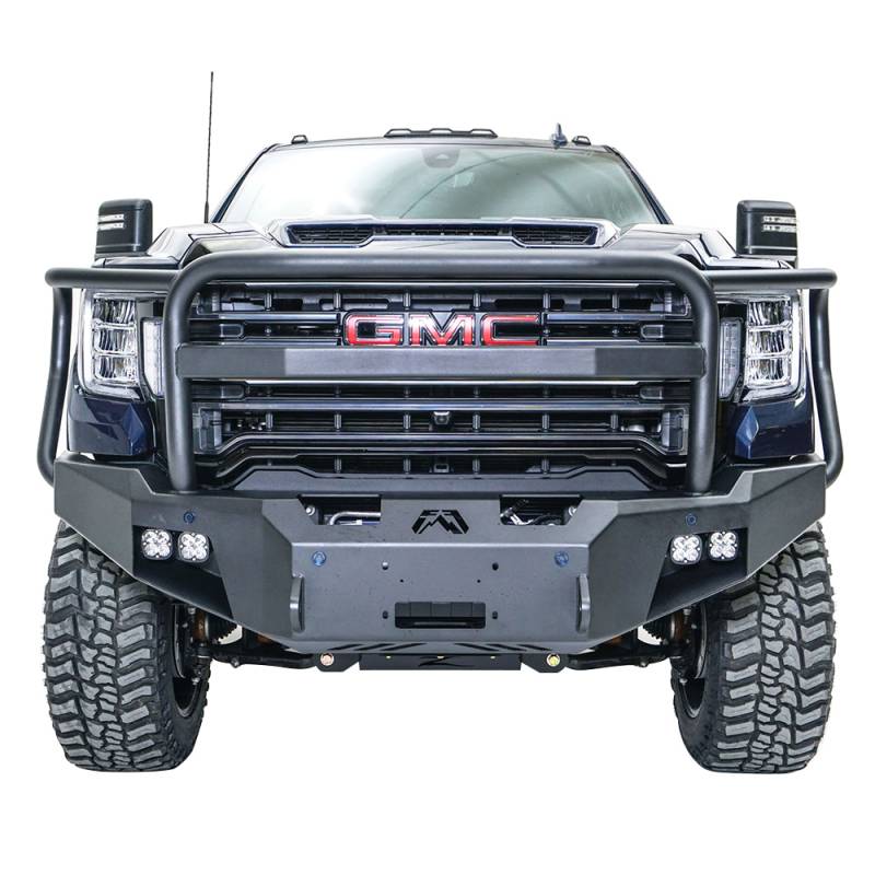 Fab Fours - Fab Fours GM20-A5050-1 Premium Front Bumper with Full Grill Guard for GMC Sierra 2500/3500 2020-2021
