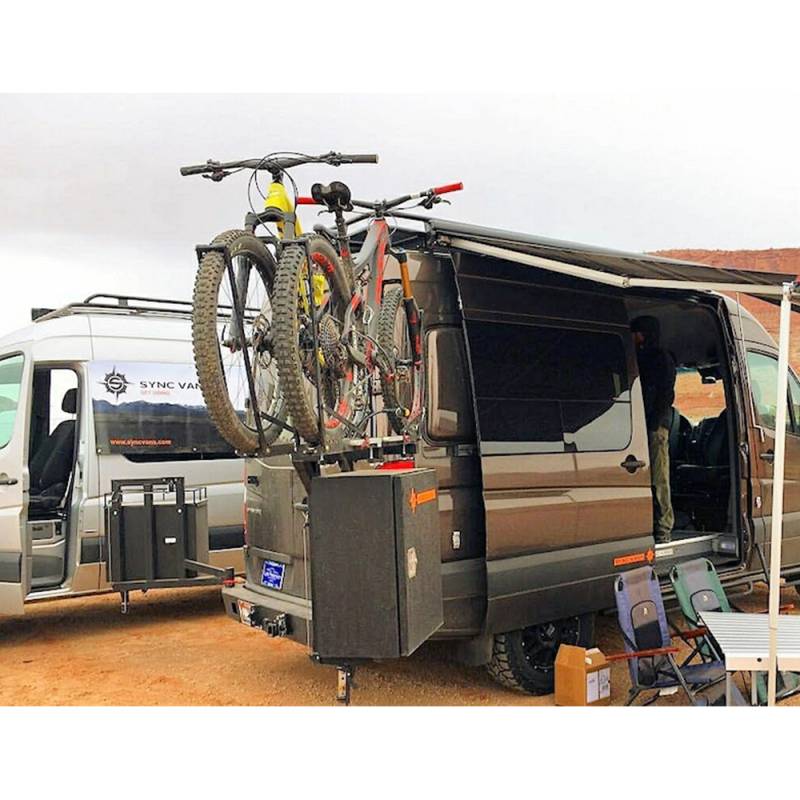 Aluminess - Aluminess 210042.2 Rear Bumper with Brush Guard and Bike Rack Swing Arm for Ford F250/F350 1999-2016