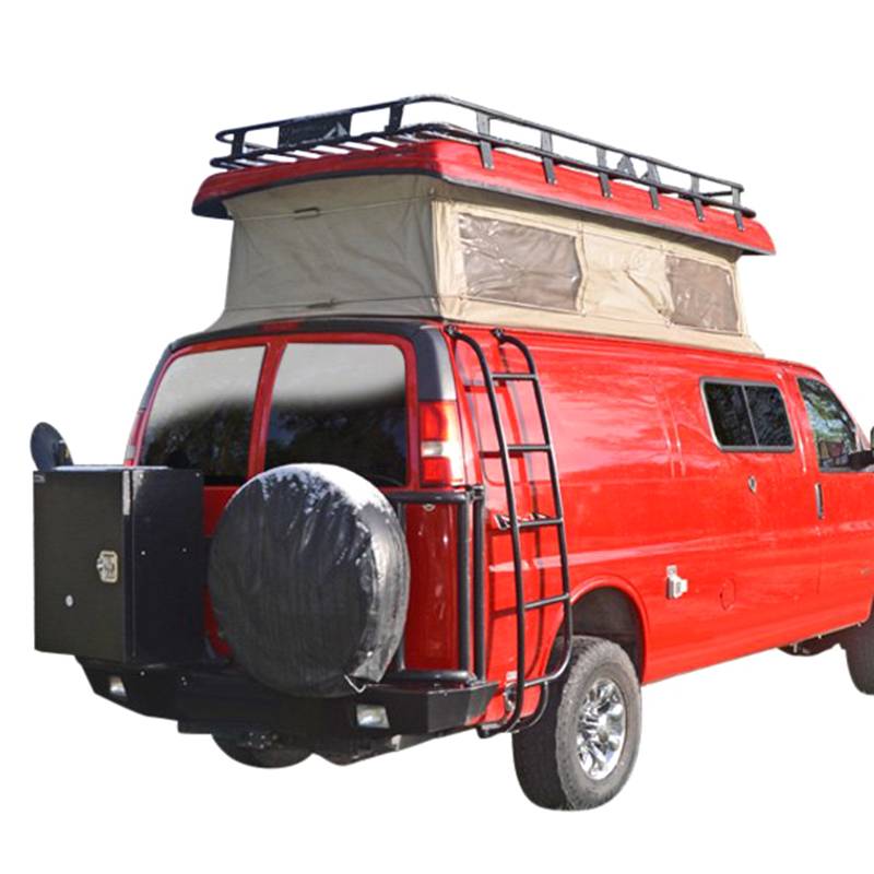 Aluminess - Aluminess 210163.1 Driver Side Mid Mounted Ladder for Chevy Express Van 2003-2020