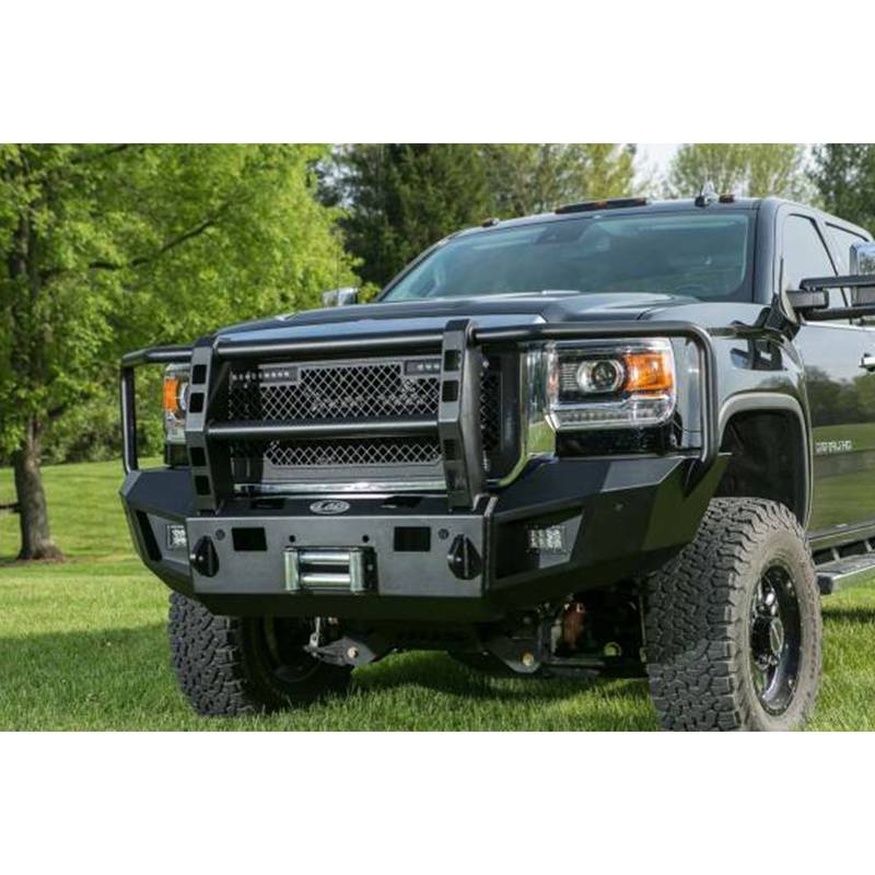 LOD Bumpers - LOD CFB1003 Winch Front Bumper with Full Guard and Sensor Holes for Chevy Silverado 2500/3500 2015-2019 - Black Texture