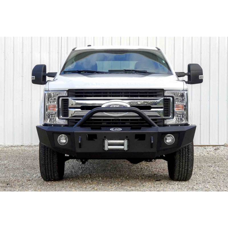 LOD Bumpers - LOD FFB1702 Winch Front Bumper with Bull Bar for Ford F250/F350 2017-2021 - Black Texture