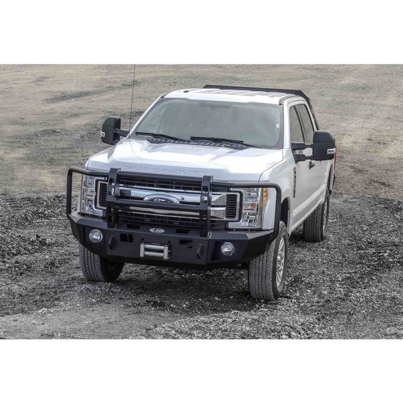LOD Bumpers - LOD FFB1703 Winch Front Bumper with Full Guard for Ford F250/F350 2017-2020 - Black Texture