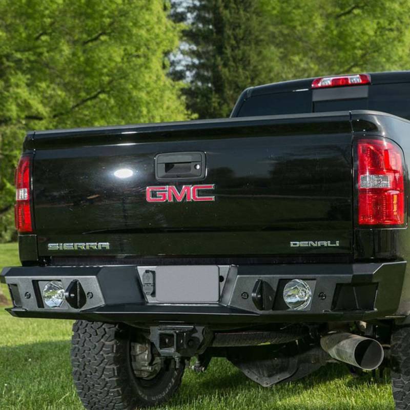 LOD Bumpers - LOD GRB1005 Signature Rear Bumper with Reverse Light Mounts and Sensor Holes for GMC Sierra 2500/3500 2015-2018 - Black Texture