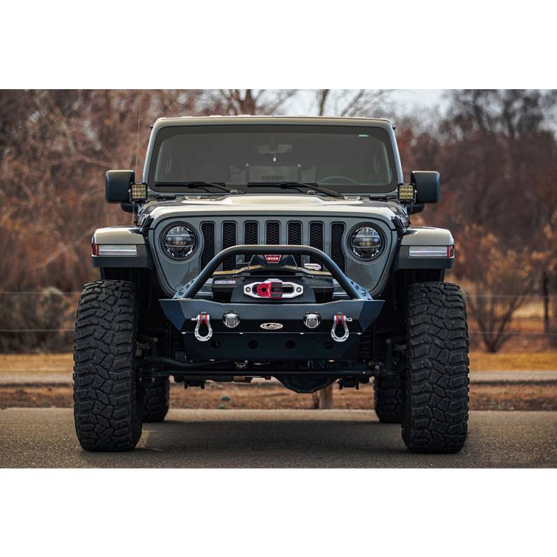 LOD Bumpers - LOD JFB1800 Destroyer Shorty Front Bumper for Jeep Wrangler JL 2018-2020 - Bare Steel