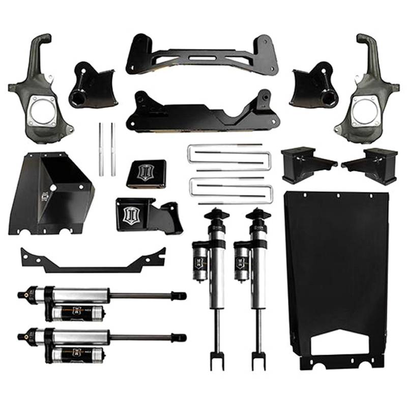 Icon Vehicle Dynamics - Icon K78302 Stage 2 6"-8" Front and Rear Lifted Suspension Lift Kit for Chevy Silverado and GMC Sierra 2500 HD/3500 HD 2011-2016