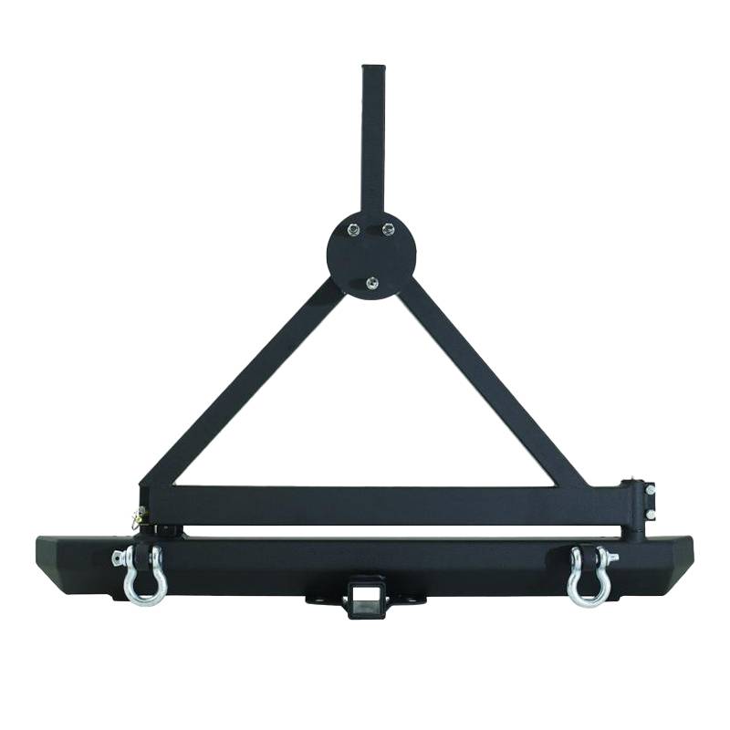 Smittybilt - Smittybilt 76651D SRC Classic Rear Bumper with D-rings and Tire Carrier for Jeep CJ7/Wrangler YJ/TJ 1976-2006