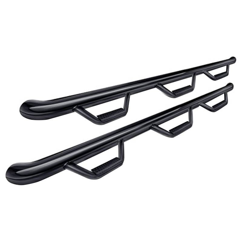 N-Fab - N-Fab C01115CC-6 Wheel to Wheel Nerf Bars with Bed Access for Chevy Silverado and GMC Sierra 2500/2500 HD/3500 HD Crew Cab 2001-2006 - Gloss Black