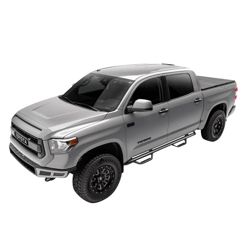 N-Fab - N-Fab C0189CC Wheel to Wheel Nerf Bars for Chevy Silverado and GMC Sierra 1500 Crew Cab 2004-2006 - Gloss Black