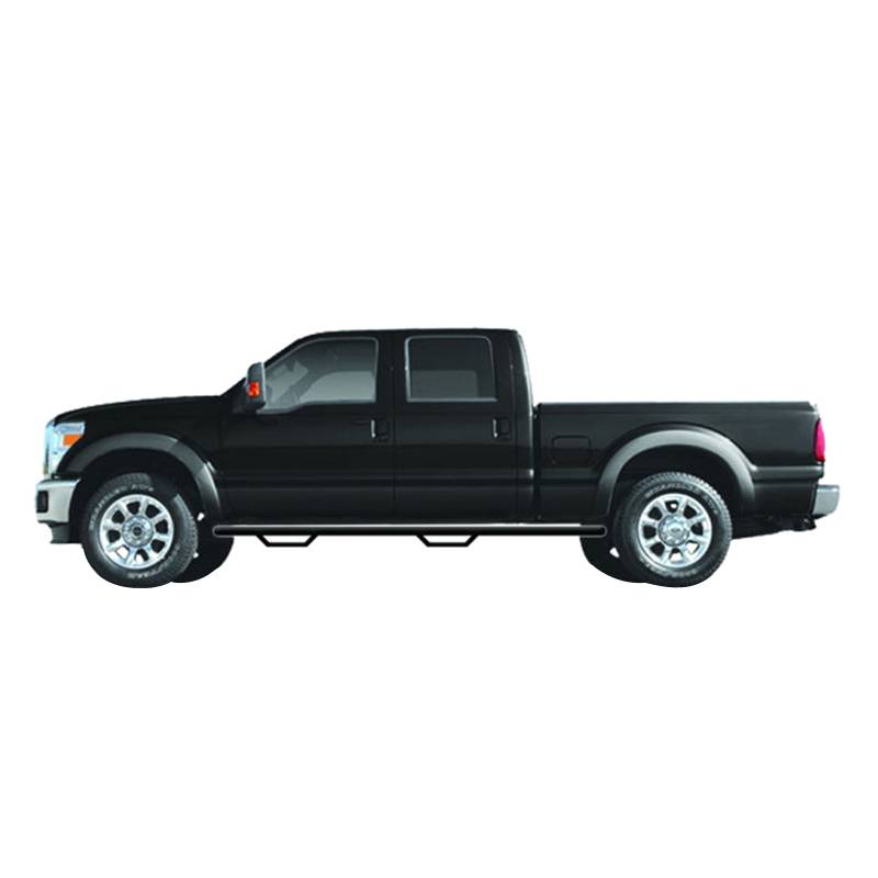 N-Fab - N-Fab C07115CC Wheel to Wheel Nerf Bars for Chevy Silverado and GMC Sierra 2500/3500 Crew Cab 2007-2010 - Gloss Black