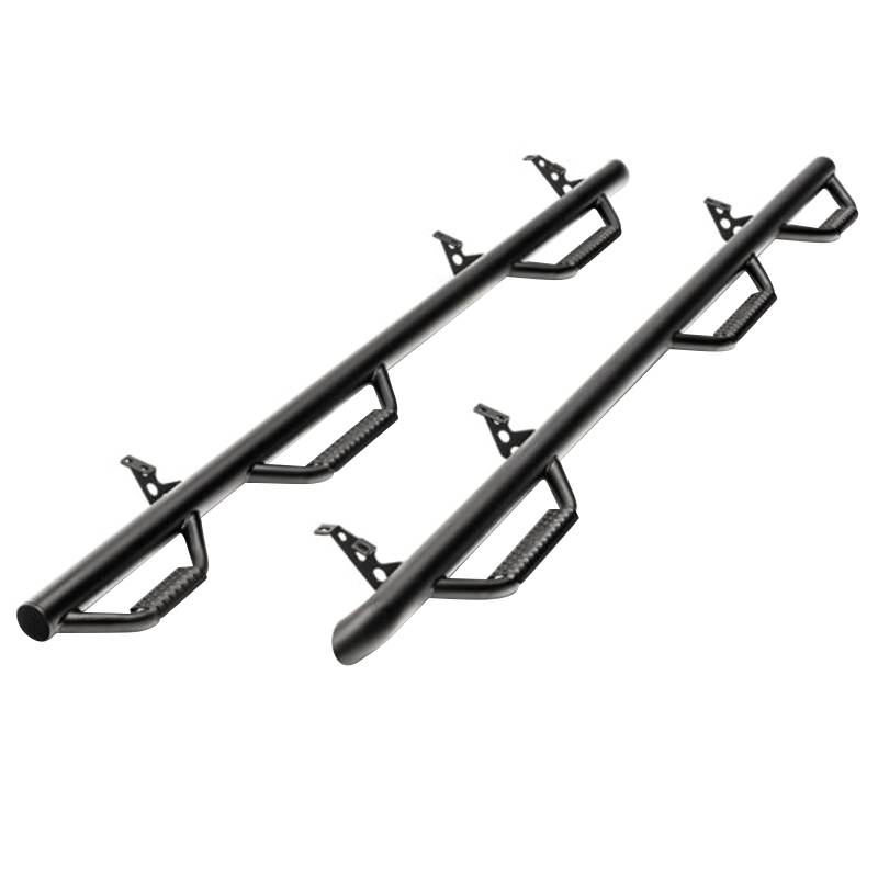 N-Fab - N-Fab C92115CC-6 Wheel to Wheel Nerf Bars with Bed Access for Chevy and GMC C3500/R2500/R3500 Crew Cab 1988-1998 - Gloss Black