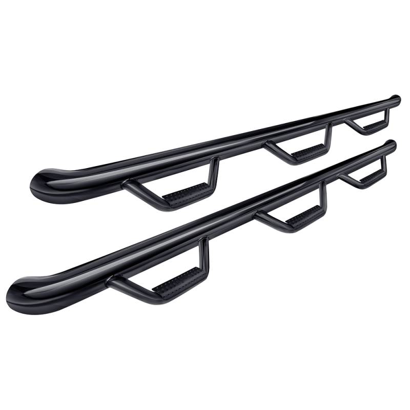 N-Fab - N-Fab C99100QC-6 Wheel to Wheel Nerf Bars with Bed Access for Chevy and GMC 1500/2500/2500 HD Extended Cab 2001-2006 - Gloss Black
