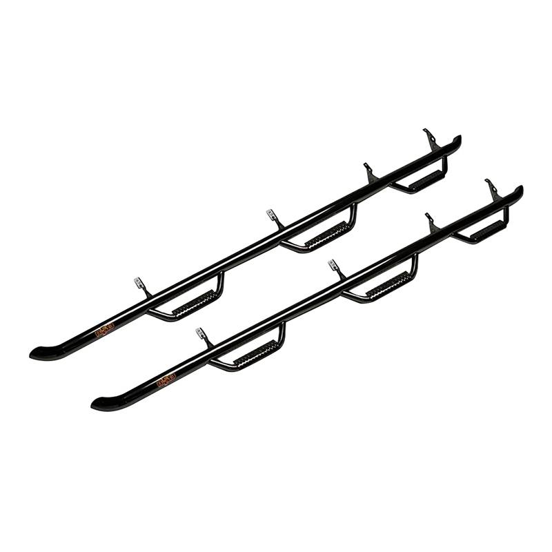 N-Fab - N-Fab F99115CC-6 Wheel to Wheel Nerf Bars with Bed Access for Ford F250/F350 Crew Cab 1999-2016 - Gloss Black