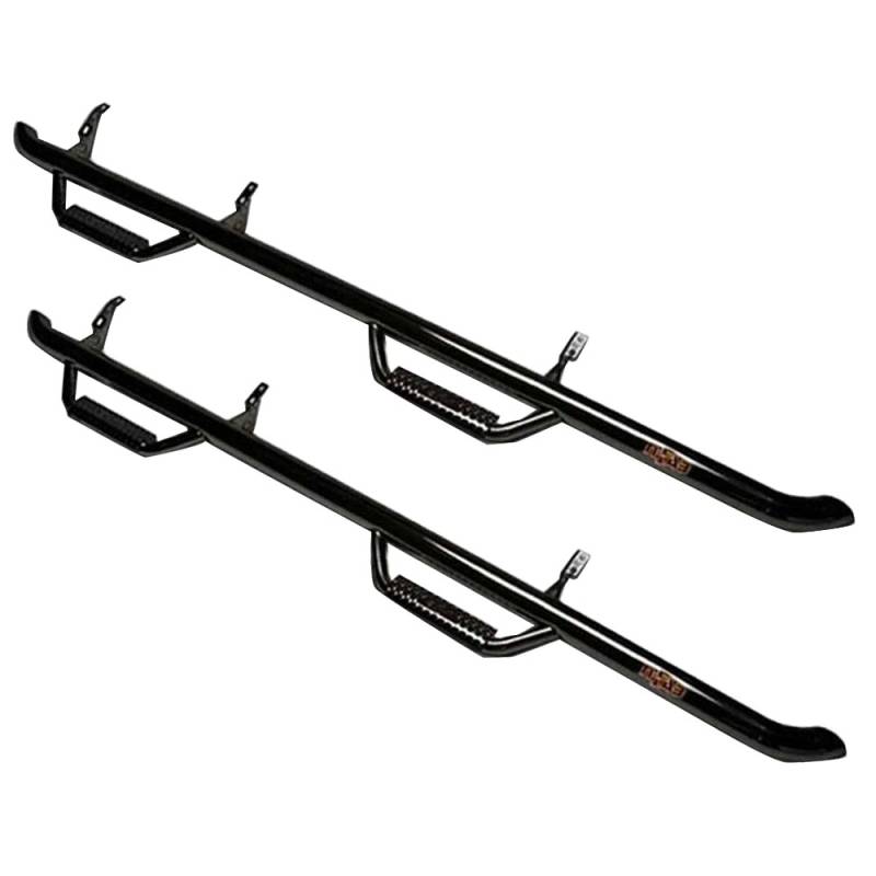 N-Fab - N-Fab N04105CC-6 Wheel to Wheel Nerf Bars with Bed Access for Nissan Titan Crew Cab 2008-2015 - Gloss Black