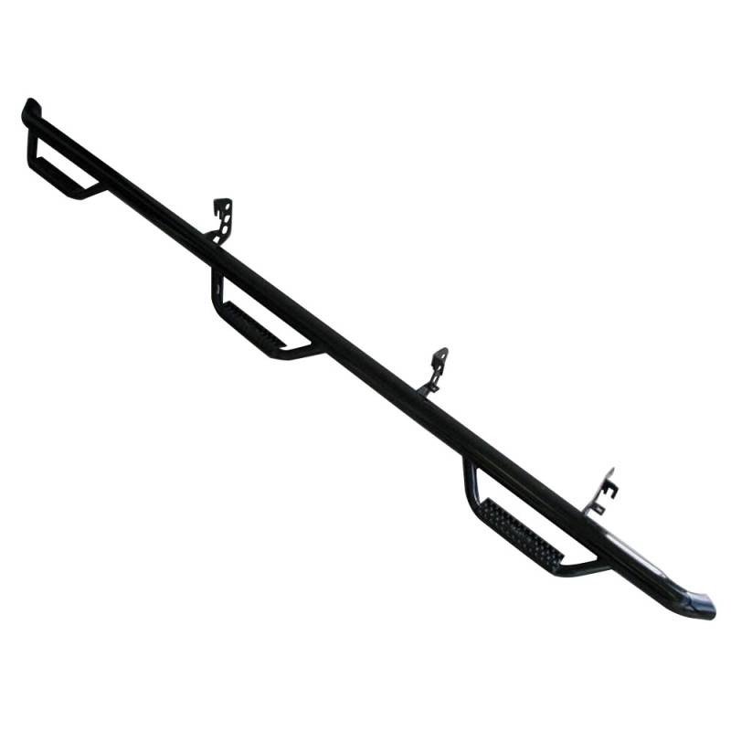 N-Fab - N-Fab N04105QC-6 Wheel to Wheel Nerf Bars with Bed Access for Nissan Titan Quad Cab 2008-2009 - Gloss Black