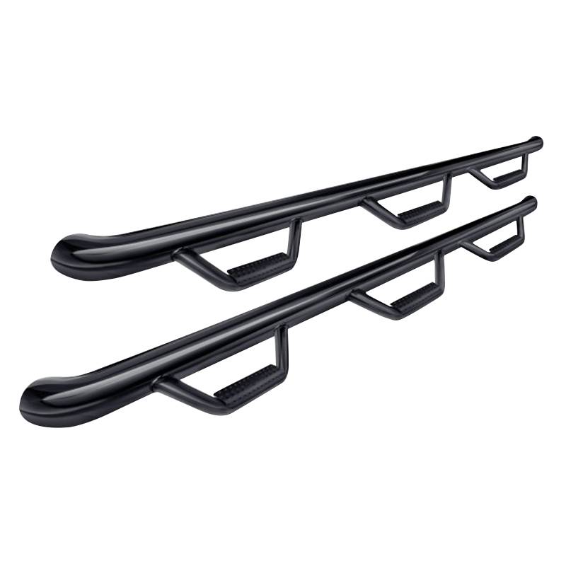 N-Fab - N-Fab T0792QC-6 Wheel to Wheel Nerf Bars with Bed Access for Toyota Tundra Double Cab 2007-2020 - Gloss Black