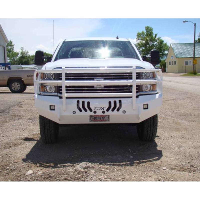 Throttle Down Kustoms - Throttle Down Kustoms BGRIL1517CH Front Bumper with Grille Guard for Chevy Silverado 2500 HD/3500 2015-2018