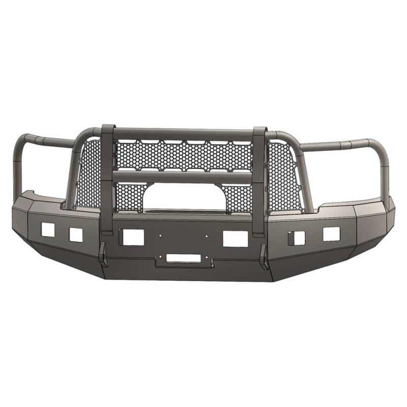 ENGO - ENGO 68-D10-17FGI Winch Front Bumper with Full Grill Guard and Mesh for Dodge Ram 2500/3500 2010-2017