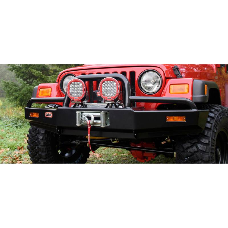 ARB 4x4 Accessories - ARB 3450070 Deluxe Winch Front Bumper for Jeep Wrangler TJ 2003-2006