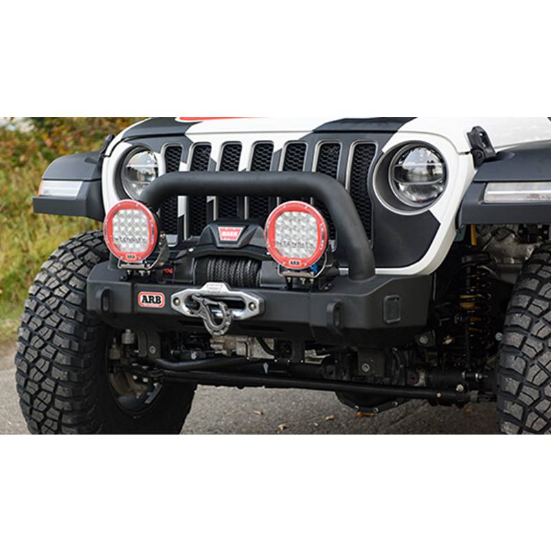ARB 4x4 Accessories - ARB 3450400 Stubby Winch Front Bumper for Jeep Wrangler JK 2007-2018